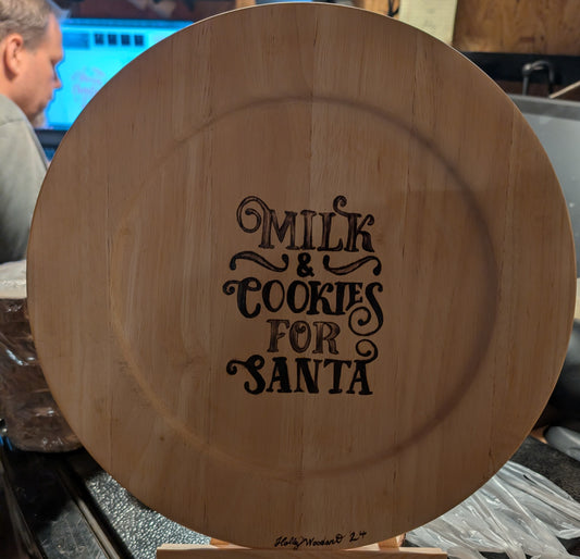 Milk and Cookies for Santa Plate