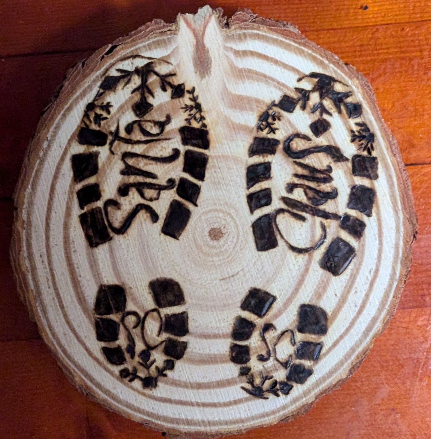 Santa Boot Prints Ornament