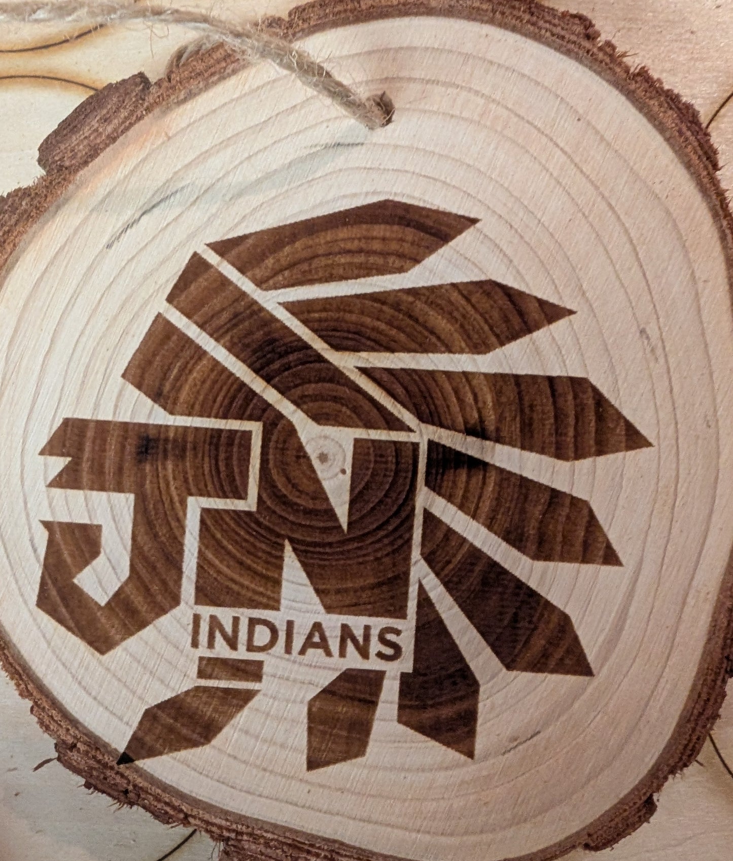 Laser Burned Jim Ned Logo Ornament