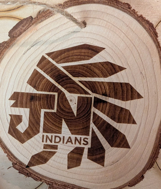 Laser Burned Jim Ned Logo Ornament